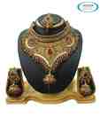 Vendee Rajwada Style AD Studded Jhoomar Necklace Set