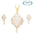 Vendee Exquisite CZ Studded Pendant Set