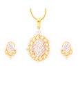 Vendee Exclusive CZ Studded Pendant Set