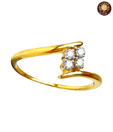 Aarya24kt Glitzy Diamond Studded Silver Ring