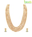 Jpearls Attractive 4 String Peach Pearl Set