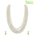 Jpearls 4 String White Pearl Set