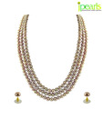 Jpearls Magnificent 3 String Peach Pearl Set