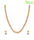 Jpearls Single Line Peach Pearl Set