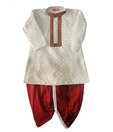 Exclusive From Jaipur Maroon & White Dhoti Kurta For Kids