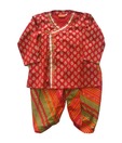 Exclusive from Jaipur Red & Green Angrakha Dhoti Kurta For Kids
