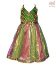 Kilkari Green-Pink Halter Gown For Kids