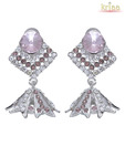 Kriaa Striking Purple Stone Earrings