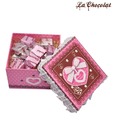 La Chocolates Heart Print Pink Box - 15 Pcs