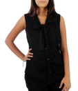 Martini Enticing Black Chiffon Tunic Top