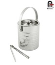 Mosaic Stainless Steel Beautiful Ice Bucket & Ice Tongs Set