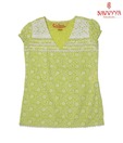 Navvyya Light Green Designer Kurti For Kids