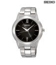 Seiko Black Dial Steel Watch