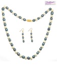 Niharikaa Pearls White & Black Pearl Necklace Set