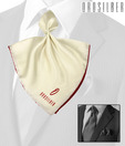 Orosilber Gracious White-Red Silk Pocket Square