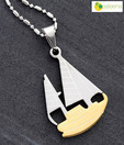 Opaleena  Sailing Boat Silver Chain Pendant