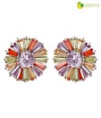 Opaleena Multicoloured Crystal Daisy Studs