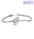 Peora 92.5% Sterling Silver CZ Regal Bracelet