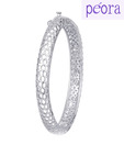 Peora Sterling Silver Carved Bangle