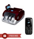 LED Display Fully Automatic Note Counter & Fake Note Detector + One Free Philips E122 Mobile Phone