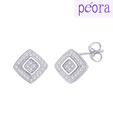 Peora Sterling Silver CZ Festive Earrings