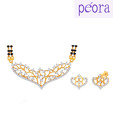 Peora Gold Plated Floral CZ Mangalsutra Set