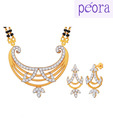 Peora Gold Plated Enticing CZ Mangalsutra Set