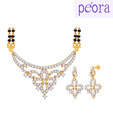 Peora Gold Plated Gracious CZ Mangalsutra Set