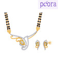 Peora Gold Plated Double String Mangalsutra Set