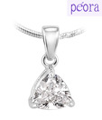 Peora Sterling Silver Shiny Cz Drop Pendant