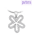 Peora Cz Flower Sterling Silver Pendant