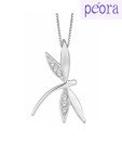 Peora Cz Butterfly Sterling Silver Pendant