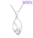 Peora CZ Sterling Silver Marquise Pendant
