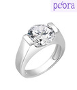 Peora Dazzling CZ Solitaire Unisex Ring