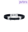 Peora Braided Leather Strap Bracelet