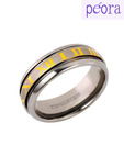 Peora Roman Number Dual Tone Tungsten Ring