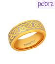 Peora Exquisite Golden & Grey Tungsten Ring