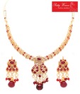 Pretty Women Traditional Red Beaded Necklace Set