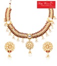 Pretty Women Classic Red & White Beaded Necklace Set