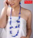 Pretty Woman Exotic Blue Beads Necklace Set
