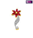 Surat Diamond Ruby Flower Pendant