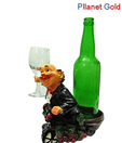 Pllanet Gold Black Bottle Holder With Glass