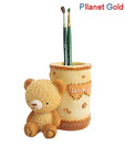 Pllanet Gold Yellow Sitting Small Teddy Pen Holder