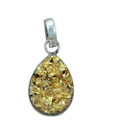 Indian Silver Drusy Teardrop Pendant