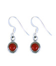 Indian Silver Round Coral Earrings