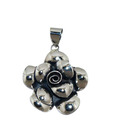 Indian Silver Glittering Rose Pendant