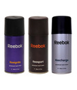 Reebok (Reecharge, Reeignite, Reesports) Men Pack of 3-Each 150 ml