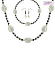 Niharikaa Black Crystal Pearl Set