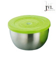 JVL Stainless Steel Green Lid Bowl