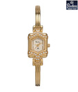 Rochees Shimmery Studded Case Gold Watch